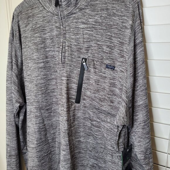 Chaps Golf Mens 1/4 Zip Pullover Gray Heather XXL Polyester NEW Comfort easycare - Picture 3 of 5